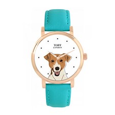 Toff London TLWS-73878 Ladies Beige Jack Russell Terrier Dog Head Watch