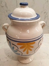 Miel Natural French ceramic lidded honey jar with lugs a/f 9" 23cm vintage 