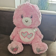 Pink care bear 25 year anniversary silver collectors 2007 Swarovski crystal eyes