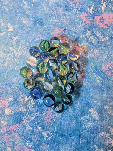 Vintage blue green marble - blue/green,