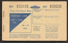 Motor Car Fuel Ration Book
