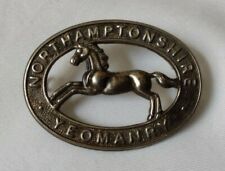 Northamptonshire Yeomanry Cap Badge All White Metal 2 Lugs ANTIQUE Original