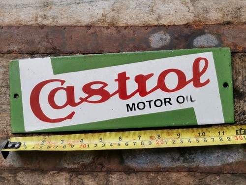 Porcelain enamel sign - enamel, castrol