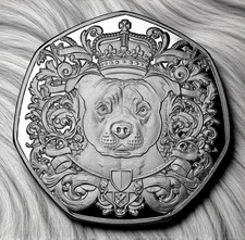 STAFFORDSHIRE BULL TERRIER Silver Commemorative Coin. Staffy/Puppy/Pup/Dog