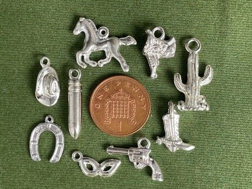Mixed cowboy charms bright - charms,