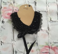 Black Beaded Lace Collar From Ribbon& Asher New 