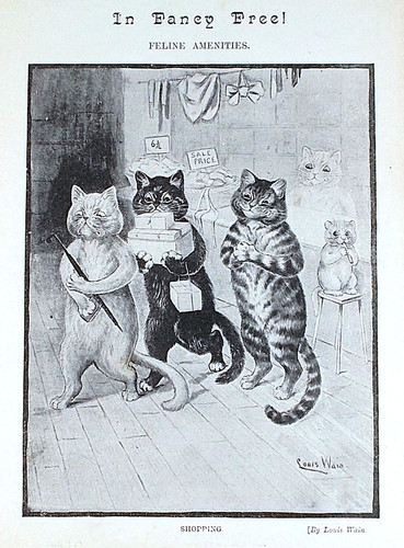 Old antique louis wain - old,