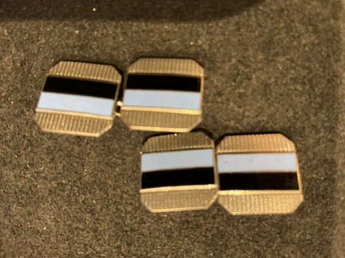 Vintage cufflinks blue - blue, black