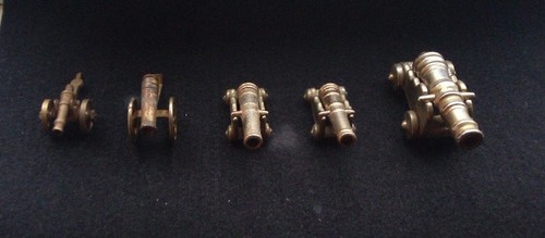 Miniature brass cannons - brass,