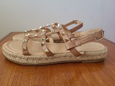 LYPSY TAN STUDDED GLADIATOR SANDALS SIZE 5