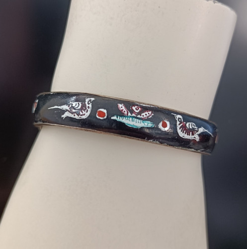 Vintage persian enamel bangle - persian,