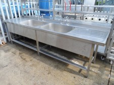 Sissons Stainless Steel Double Large Bowl Sink Unit 3000 x 700 mm £400 + Vat
