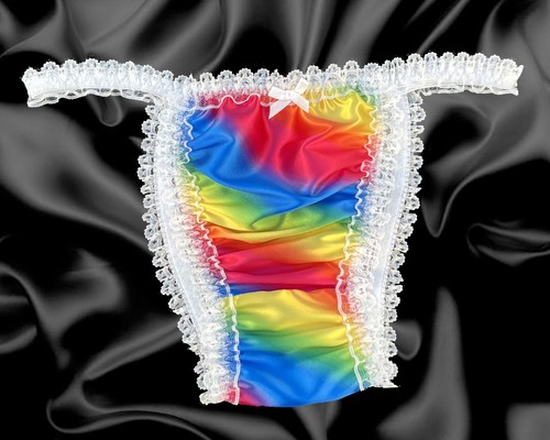 Rainbow satin silky sissy - silky,