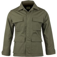 TEESAR MENS BDU ARMY UNIFORM FIELD JACKET TACTICAL RIPSTOP COTTON SHIRT OLIVE