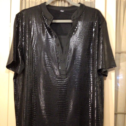 Mens black shiny shirt - shiny, -shirt