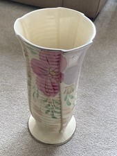 Arthur Wood Floral Hand painted Ribbed Ceramic large Vase c1950's