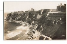 Tynemouth Cliffs and Priory UNP RP postcard