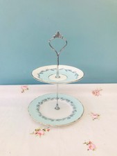 Pretty 2 Tier Smaller Size Duck Egg Bone China Cake Stand ?