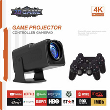 Pro Gaming Projector Android 12 Bluetooth WiFi Home Theater Cinema 2 Controllers