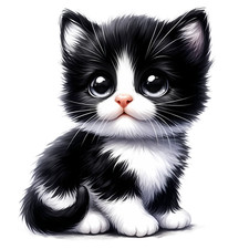 Black Tuxedo Kitten Vinyl