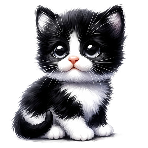 Black tuxedo kitten vinyl - kitten,