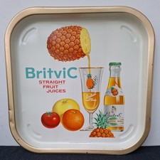 BRITVIC Vintage Mid Century 50s 60s Bar Serving Drink Advertising Metal Tray VGC