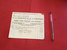 A Damant & D J Freeman Ipswich English Timber Merchants  1936 receipt R36562