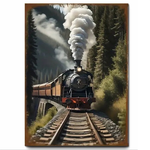 Steam train vintage artwork - vintage,