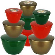 Just Pudding Basins Festive Christmas Collection Steam Pudding Bowls and Lids