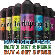 E-Liquid 100ml Vape Juice Premium 0mg Drip Max 70/30 VG/PG No Nicotine Shortfill