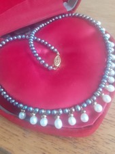 M&S Luxury Collection Faux Black pearl  set    Necklace & Matching Earrings
