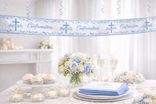 Confirmation Party Banner Blue
