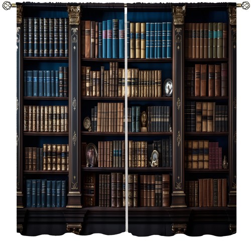 Antique bookshelf curtains for - curtains,