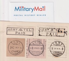 British ARMY TELEGRAPHS Cut Outs 1907 - 1915  ARMY TEL PAID - Military Mail