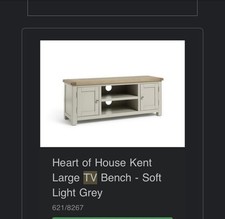 Heart Of House Kent Large Tv Bench Soft Grey