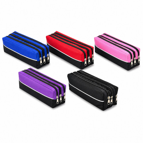 Triple pocket pencil - case, zip