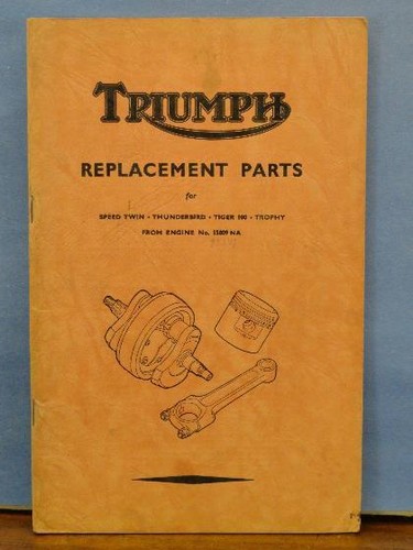 Original triumph parts book - parts,