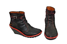The Art company black and red leather wedge boots UK 7 -  7.5. EU 41