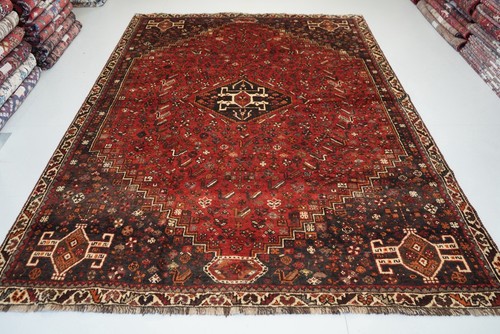 Handmade oriental wool rug red - wool,