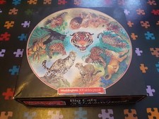 🧩 Big Cats 500 Piece Circular Waddingtons Jigsaw Puzzle Complete Vintage 50cm