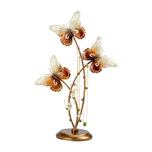 Gold butterfly jewelry display - jewelry,