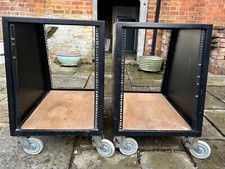 13u 19 INCH ANGLED RACK CABINET ON WHEELS RECORDING STUDIO FURNITURE