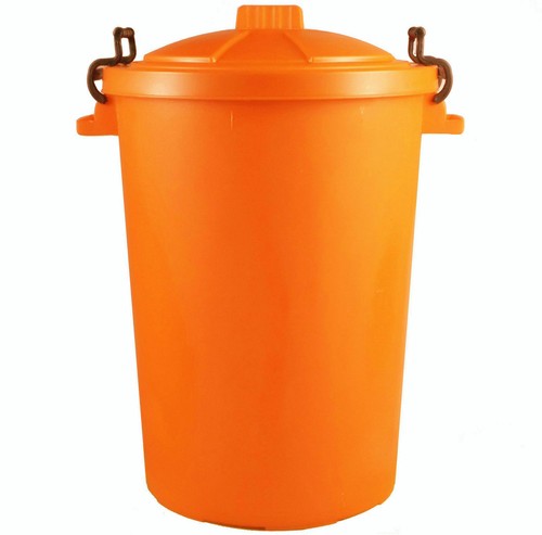 Orange 80l plastic dustbin - 80l,