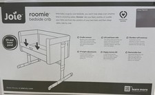 NEW Joie Roomie™ Glide Bedside Crib- Grey - Next Day Shipping ✅