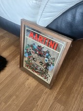 Martini Vermouth FRAMED MIRROR Appx 12" x 8" Collectable Bar Home Retro Decor