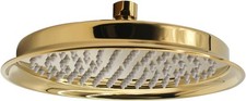 GETSHOWERSET Victorian Style 9 inch Round Fixed Rain Shower Head - Bright Gold,