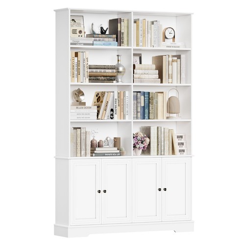 Bookcase with doors tier - with, 6-tier
