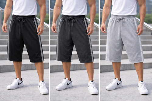 Mens shorts fleece three - shorts,