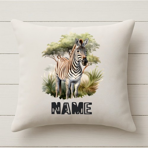 Personalised zebra cushion - zebra,
