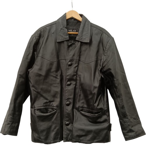 Milan leather jacket - leather, black